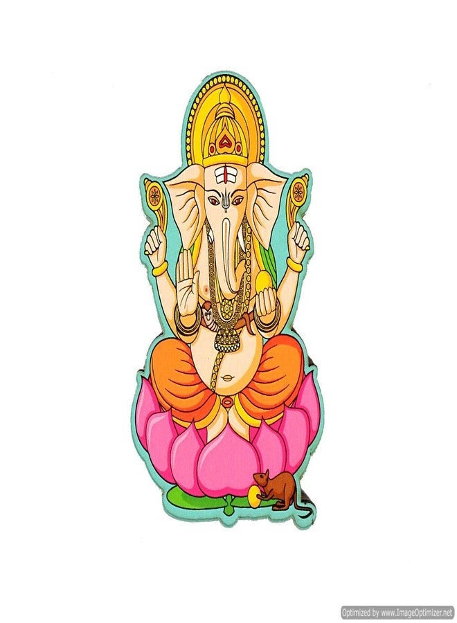 India Souvenir Wooden Fridge Magnet - Ganesh,Perfect Souvenir for Gifting